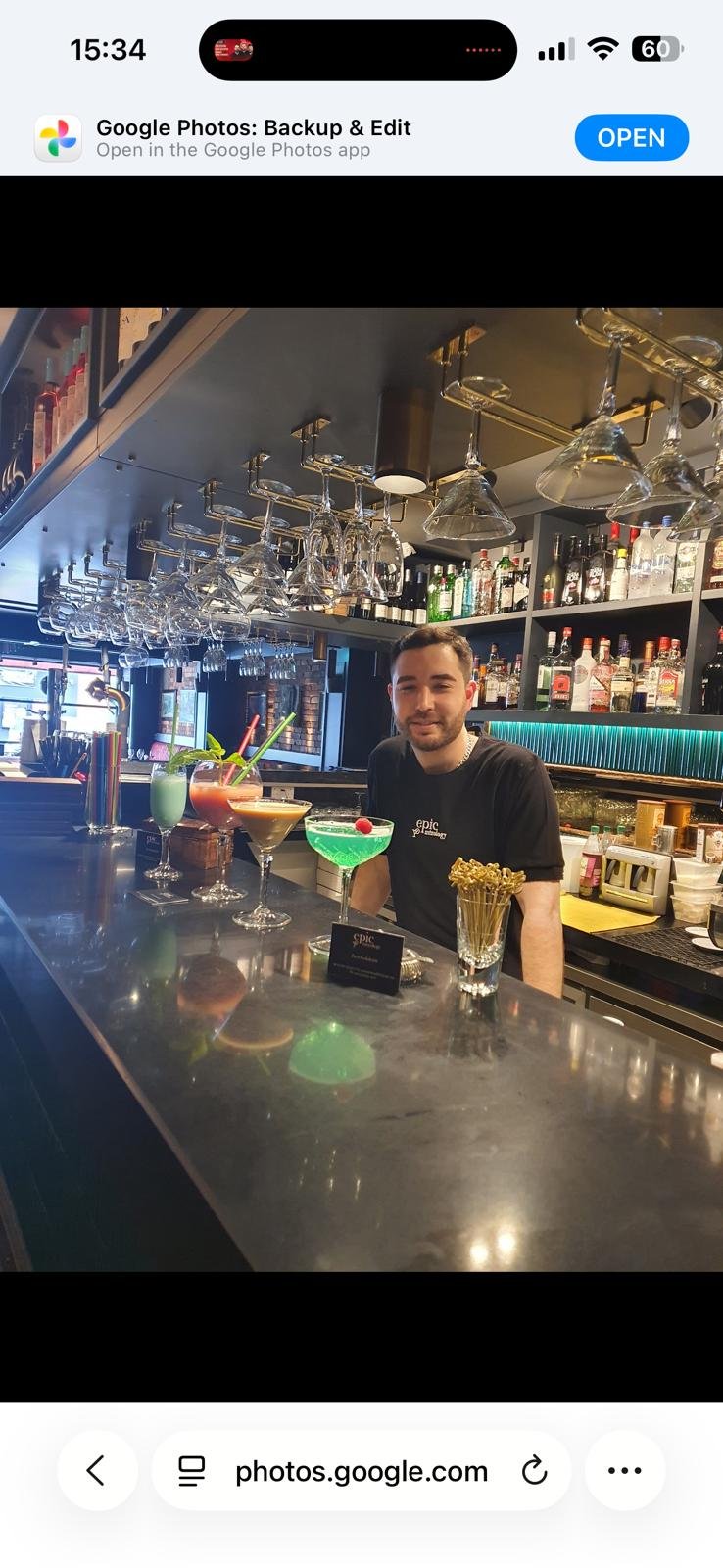 Bartender mixing a cocktail